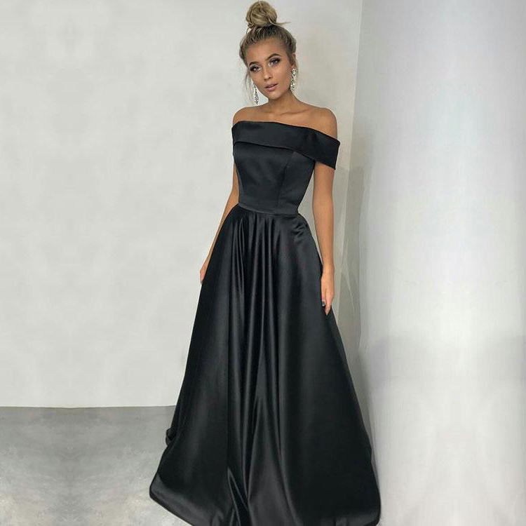 black formal dress off shoulder