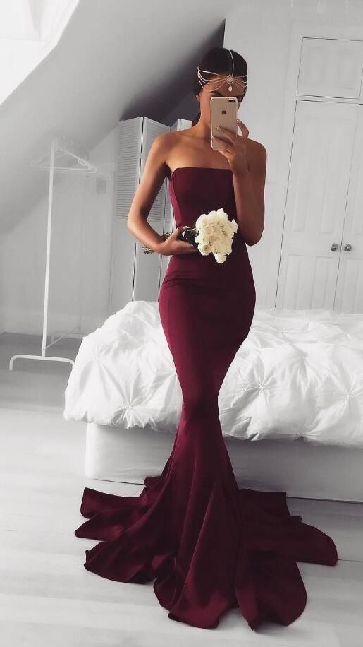 bandeau prom dress long