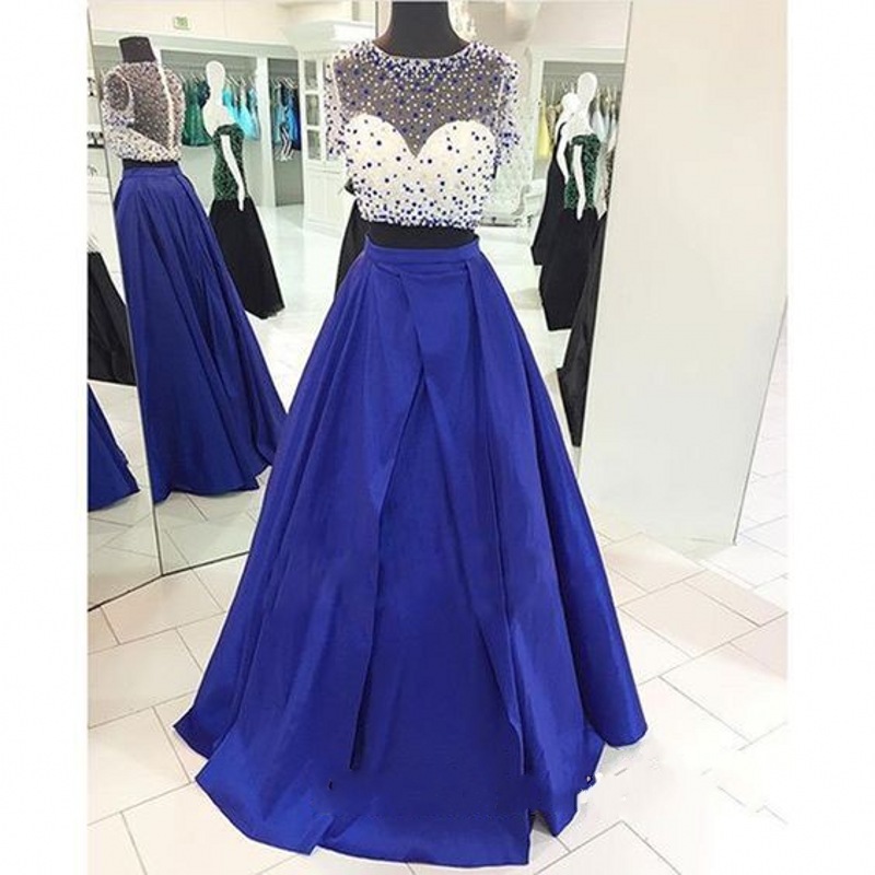 Royal Blue Short Sleeve Party Dresses