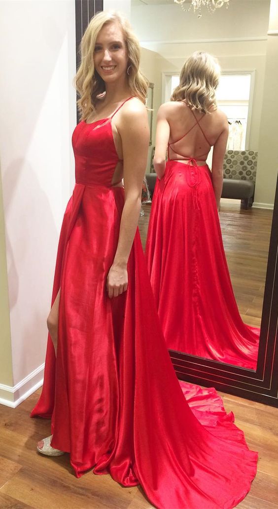 Red Halter Prom Dress Backless Formal Evening Gown,Party Dress Long ...